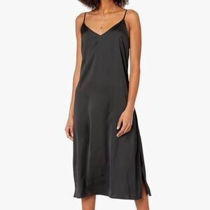 The Drop Black Silk Midi Dress Size XS